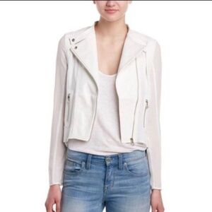 Akira Fate White Faux Leather & Sheer Jacket, Small, NWT